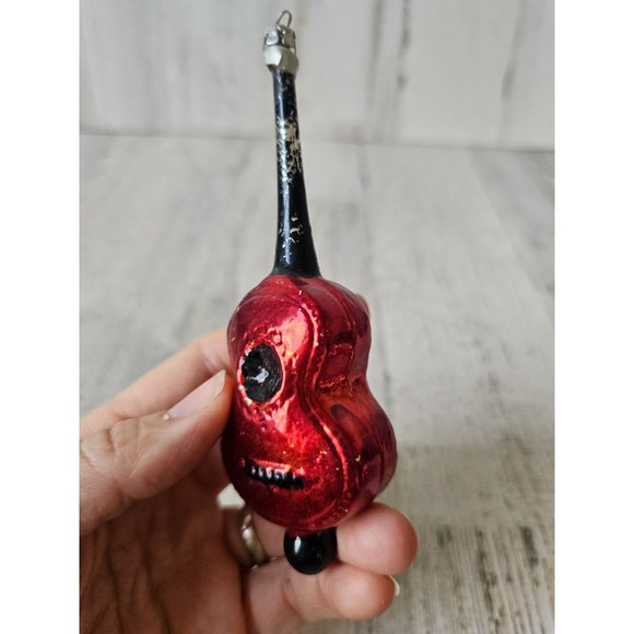 Vintage Poland mercury glass guitar banjo violin ornament Xmas tree - Picture 3 of 10